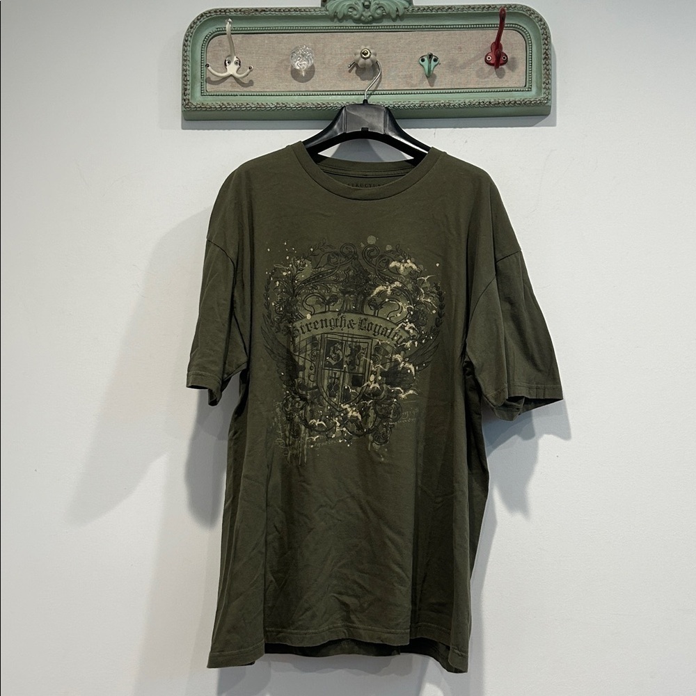 Structure Olive Green Cotton Short Sleeve T-Shirt Vintage Y2K men’s large